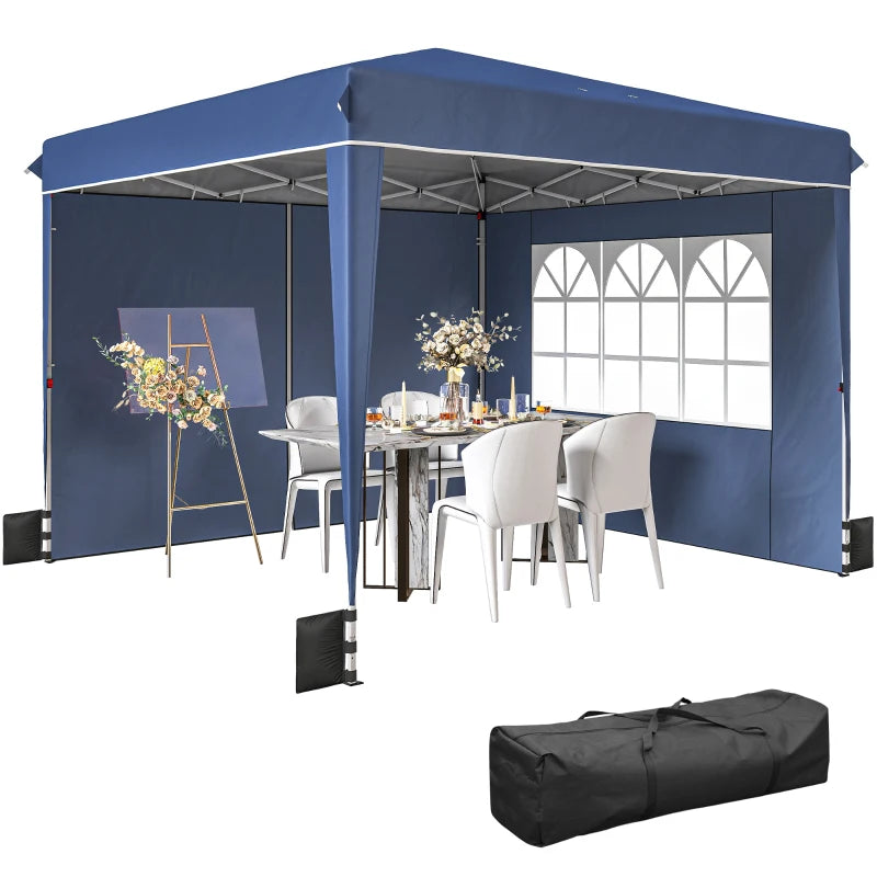 Nancy's Policoro Paviljoen - Party tent - Pop-up ontwerp - Blauw / Wit - 300 x 300 x 275 cm