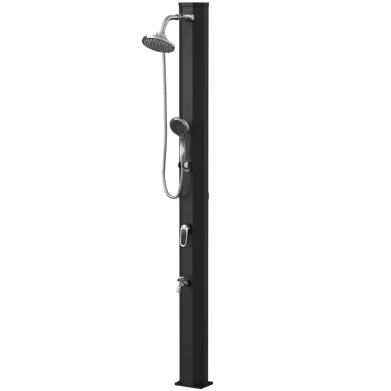 Nancy's Solighetto Zonneverwarmde Tuindouche - Buitendouche - Met Handdouche - Zwart - 215cm Hoog