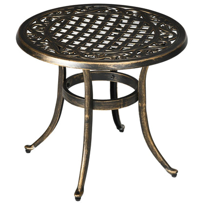 Nancy's Roncobello Balkontafel - Bijzettafel voor buiten - Tuintafeltje - Brons - Aluminium - Ø 60 x 52,5 cm