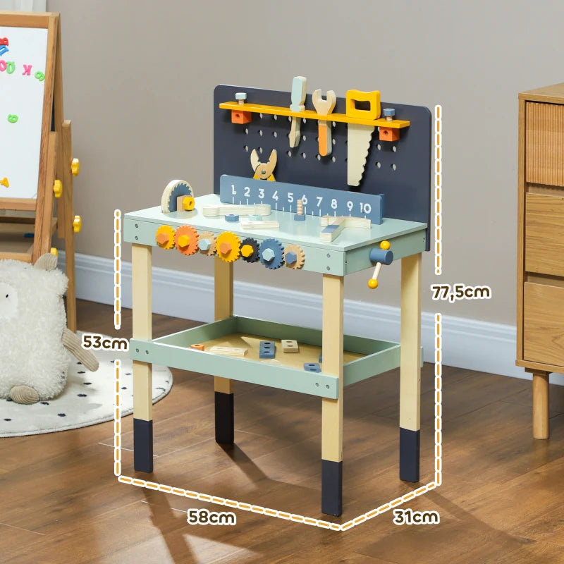 Nancy's Boris Speelwerkbank - Gereedschapsset voor Kinderen - Kinderwerkbank - Inclusief Accessoires - Lichtblauw