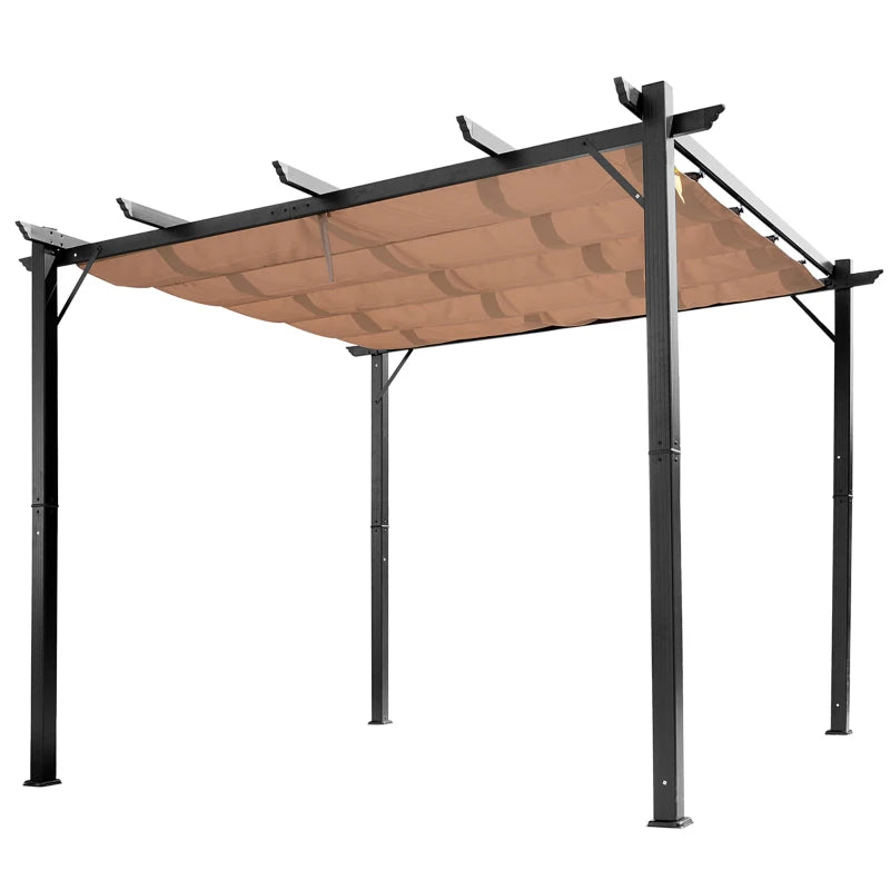 Nancy's Sulmona Pergola - Tuinpaviljoen - Uitschuifbare luifel - Grijs / Bruin - ± 300 x 400 x 225 cm