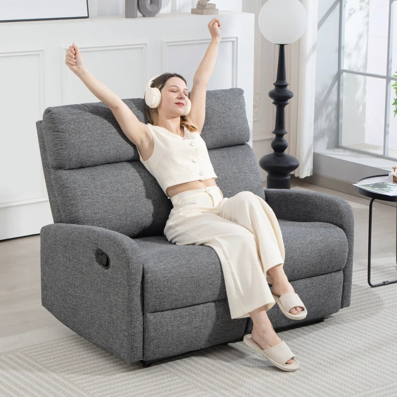 Nancy's Marciana 2-Zitsbank - Zitbank - Relaxfauteuil - Grijs - Stof - ± 115 x 90 x 100 cm