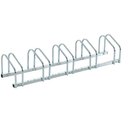 Nancy's Charlotte Fietsenrek voor 5 fietsen, weerbestendig, wand- of vloerbevestiging, staal 145 x 33 x 27 cm
