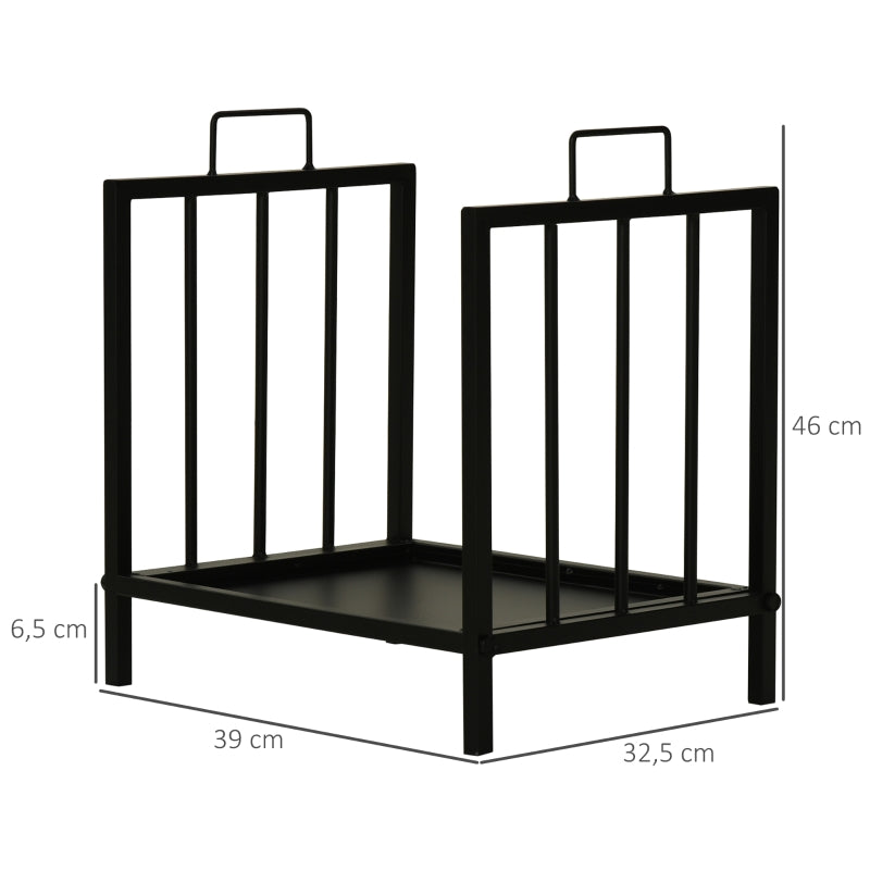 Nancy's Simply Haardhoutrek - Brandhoutrek - Haardhout Opslag - Zwart - Staal - ± 40 x 30 x 45 cm