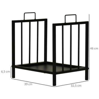 Nancy's Simply Haardhoutrek - Brandhoutrek - Haardhout Opslag - Zwart - Staal - ± 40 x 30 x 45 cm