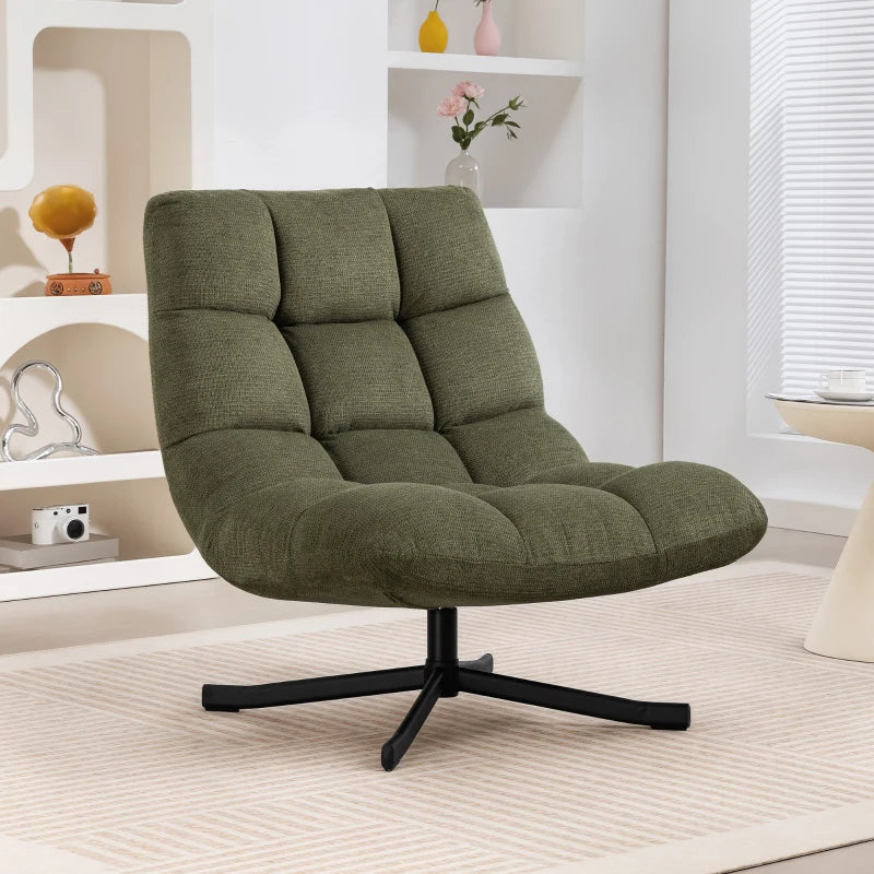 Nancy's Padula Draaifauteuil - Draaistoel - Relaxfauteuil - Groen - Chenille