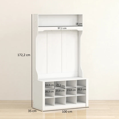 Nancy's Montecreto Wandgarderobe - Kledingrek - Garderobe - Wit - ± 100 x 35 x 170 cm