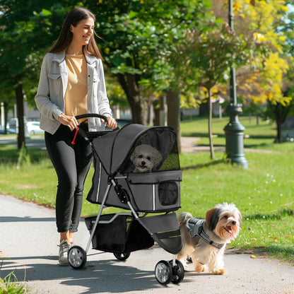 Nancy's Ingurtosu Reiswagen voor Huisdieren - Hondenbuggy - Hondenwagen - Grijs