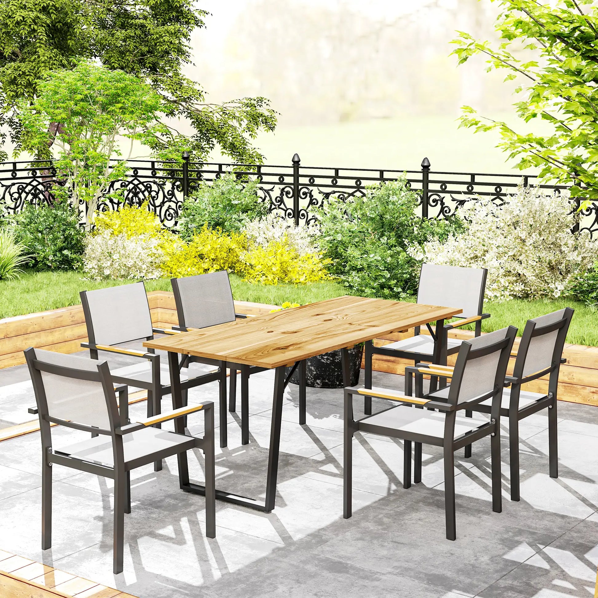 Nancy's Garaguso Tuintafel - Terrastafel - Eettafel voor buiten - Dennenhout - 175 x 80 x 75 cm