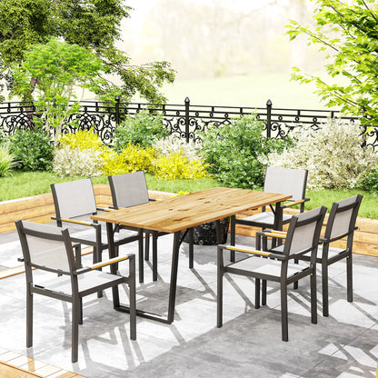 Nancy's Garaguso Tuintafel - Terrastafel - Eettafel voor buiten - Dennenhout - 175 x 80 x 75 cm