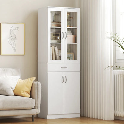 Nancy's Pioraco Keukenkast - Voorraadkast - Opbergkast - Buffetkast - Wit - 60 x 35 x 180 cm