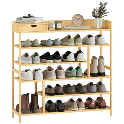 Nancy's Malesco Schoenenrek - Opbergrek voor schoenen - Natuurlijk - Bamboe - ± 100 x 30 x 100 cm