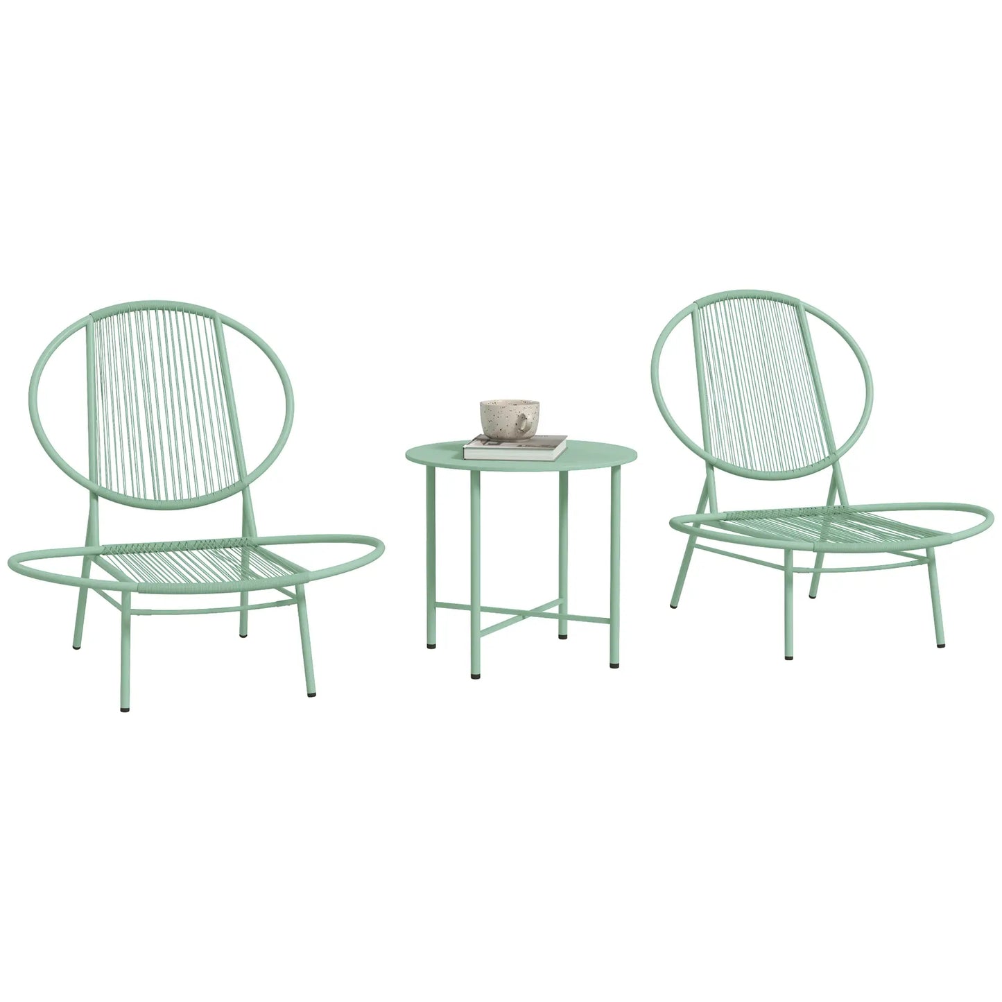 Nancy's Corropoli Bistroset - Tuinset- Balkonset - Groen - Rotan / Staal