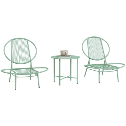 Nancy's Corropoli Bistroset - Tuinset- Balkonset - Groen - Rotan / Staal