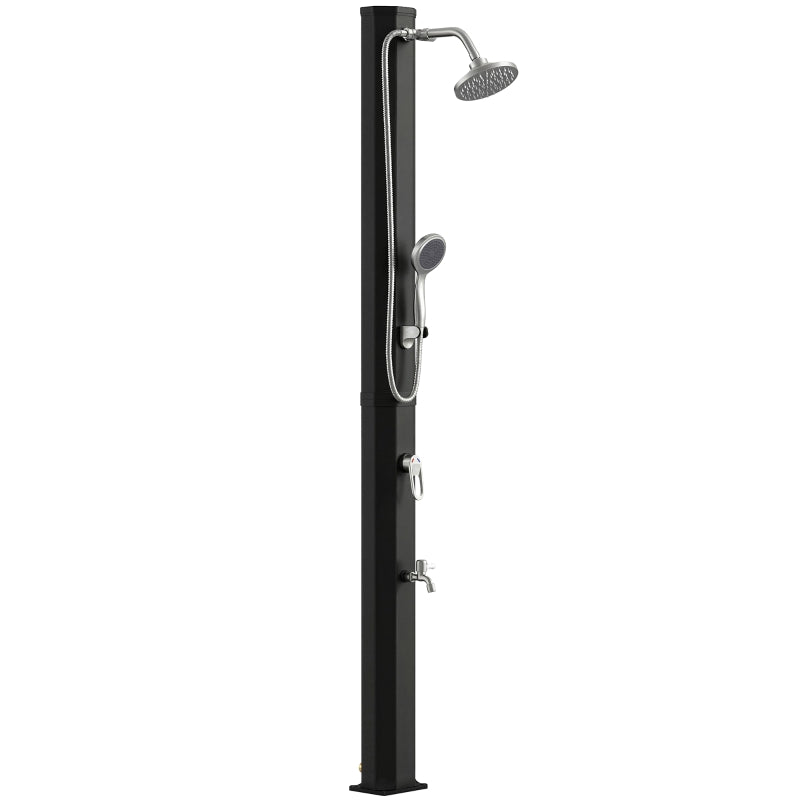 Nancy's Solighetto Zonneverwarmde Tuindouche - Buitendouche - Met Handdouche - Zwart - 215cm Hoog