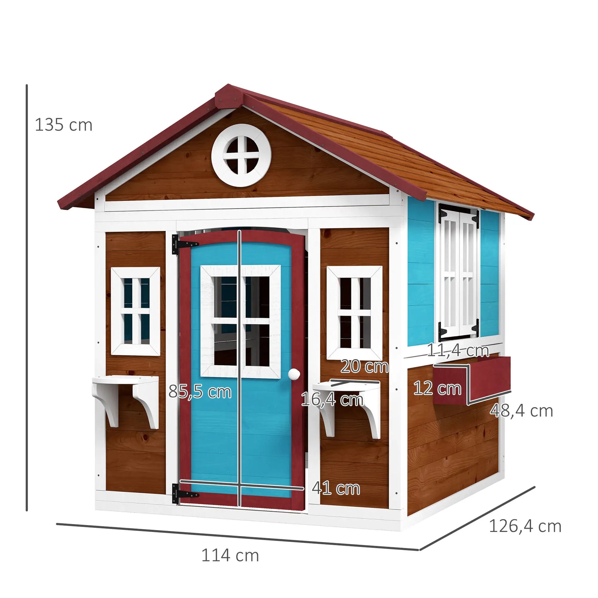 Nancy's Dolo Speelhuisje - Kinderspeelhuisje - Bruin - Dennenhout - ± 115 x 125 x 135 cm