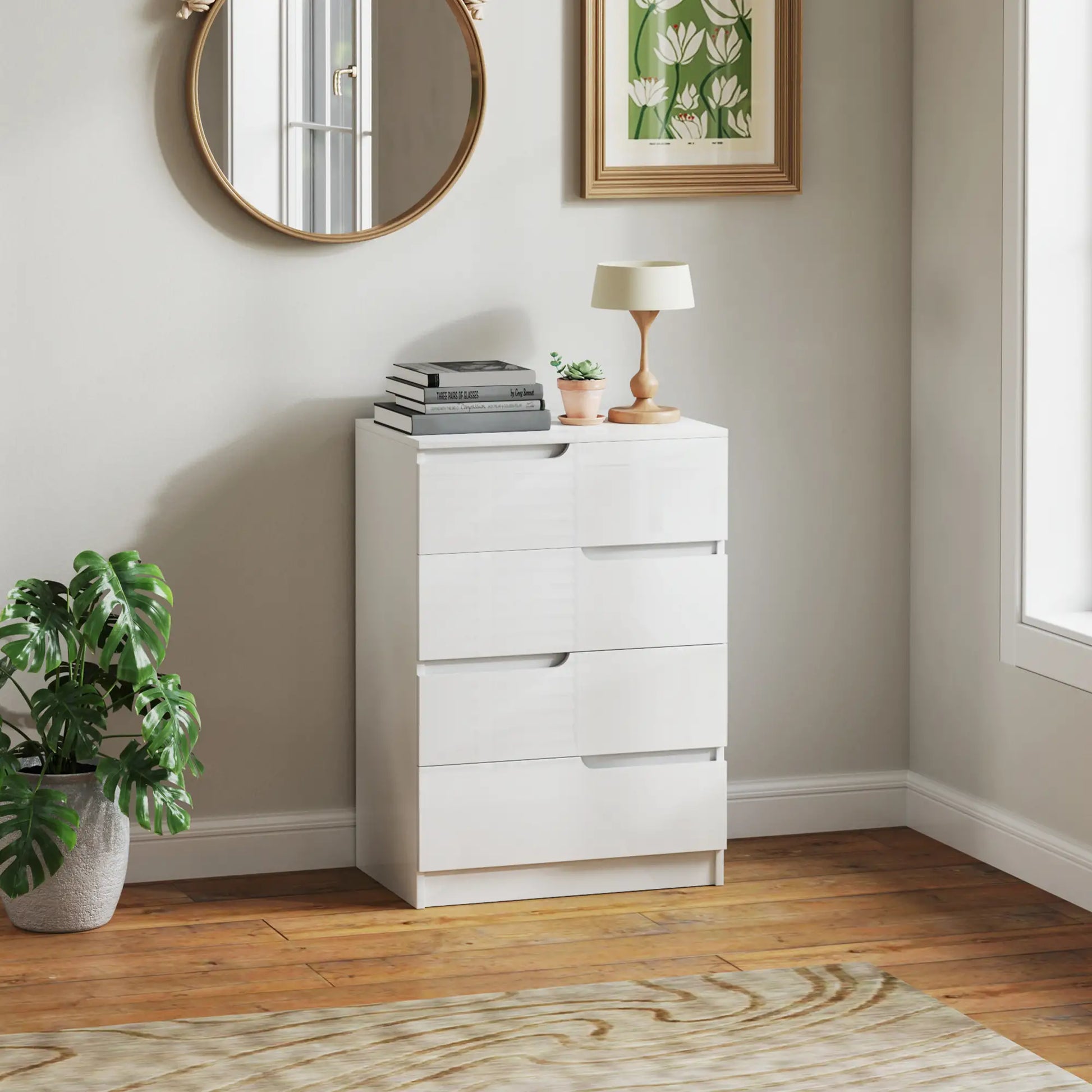 Nancy's Ficulle Commode - Dressoir - Opbergkast - Wit - 60 x 40 x 85 cm