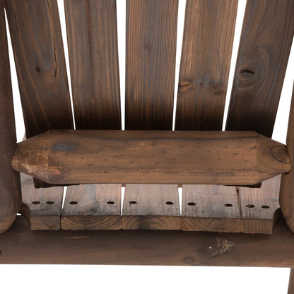 Nancy's Riccione Tuinbank - Loungebank - Balkonbank - 2 Stoelen met tafel - Bruin - Dennenhout - ± 155 x 90 x 105 cm