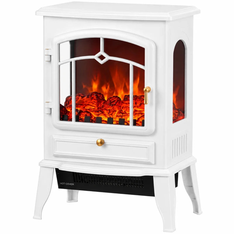 Nancy's Vallefiorita Elektrische Haard - Vrijstaand - Thermostaat - 2 verwarmingsstanden & snelle convectiewarmte - 3-zijdig panorama & vlammeneffect
