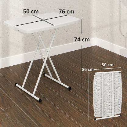 Nancy's Silveira Tuintafel - Balkontafel - Inklapbaar - In Hoogte Verstelbaar - Wit - ± 75 x 50 x 75 cm