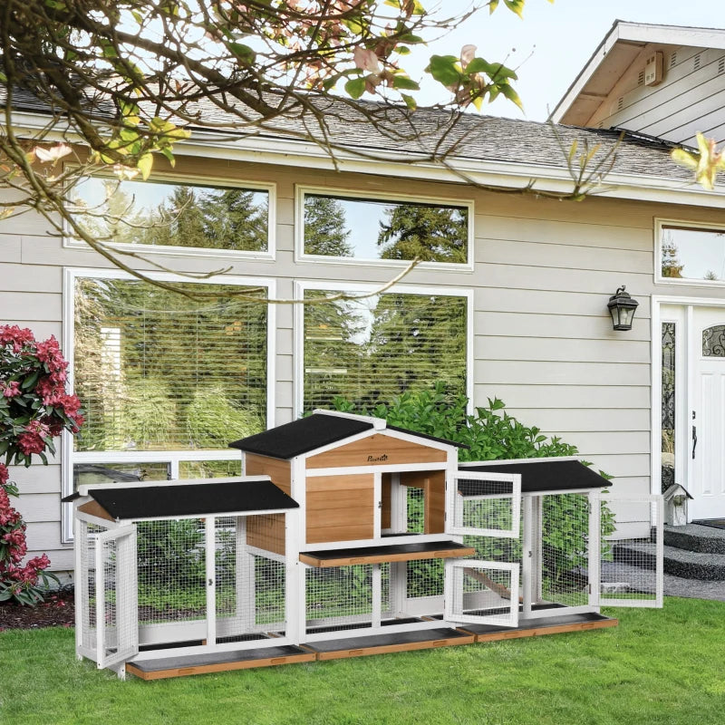 Nancy's Aldora Konijnenhok - Dierenhok - Dierenkooi - Dennenhout - ± 230 x 50 x 90 cm