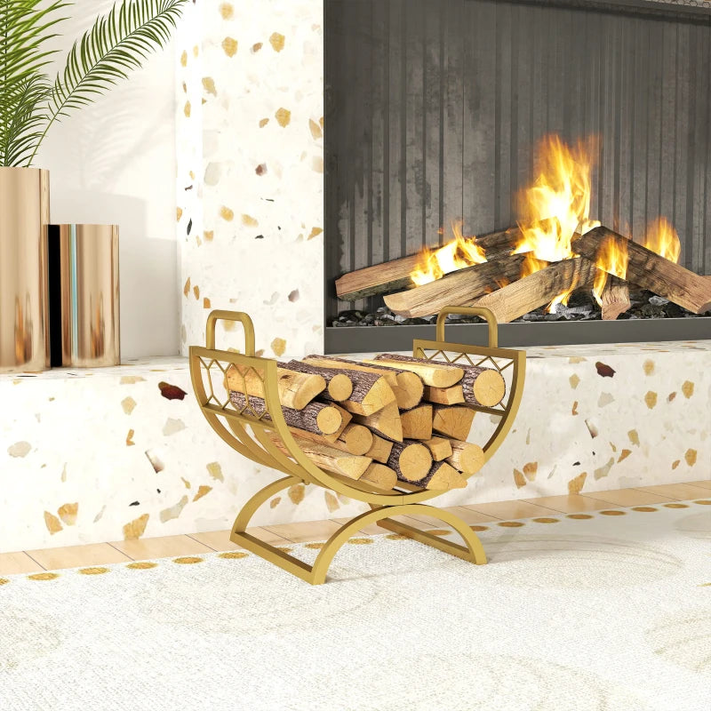Nancy's Mortara Haardhoutrek - Houtrek - Houtopslag - Brandhoutrek - Goud - Staal