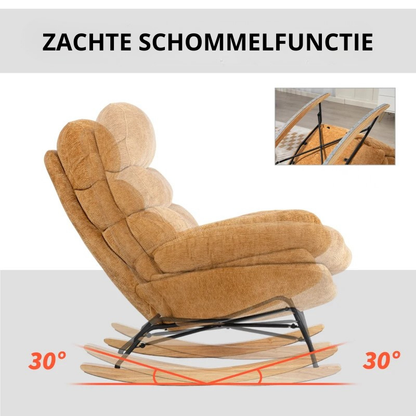 Nancy's Paciano Schommelstoel - Relaxstoel - Relaxfauteuil - Geel - Chenille