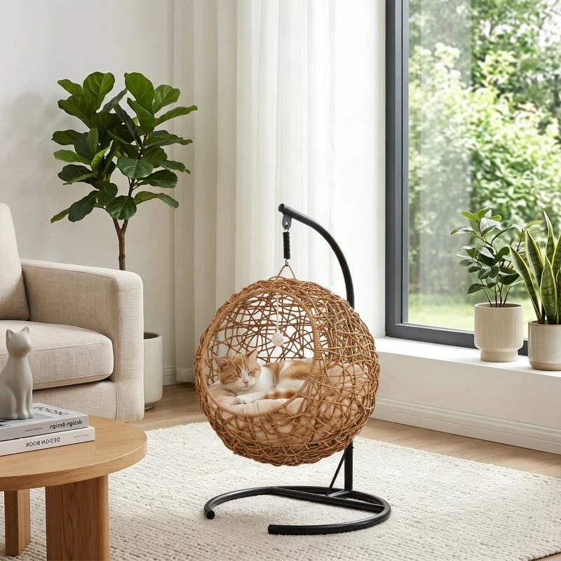 Nancy's Tarcento Kattenbed - Hangende Kattenmand - Rotan - ± 45 x 40 x 75 cm