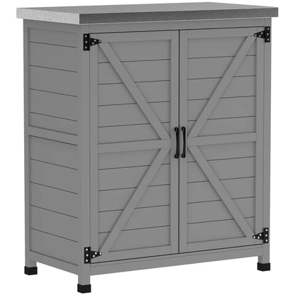 Nancy's Suzzara Tuinkast - Gereedschapsschuur - Opbergkast voor buiten - Grijs - Dennenhout - ± 80 x 45 x 90 cm