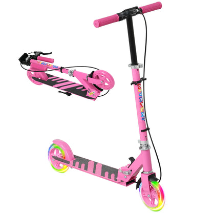 Nancy's Colorno Step - Kinderstep - Verlichte Wielen - Verstelbaar - Roze