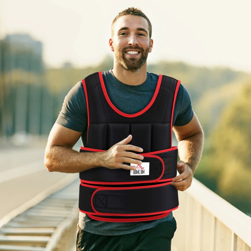 Nancy's Bagnoli Gewichtsvest - Trainingsvest - Gewichtgilet - Vest voor Krachttraining - Zwart / Rood - 20 KG