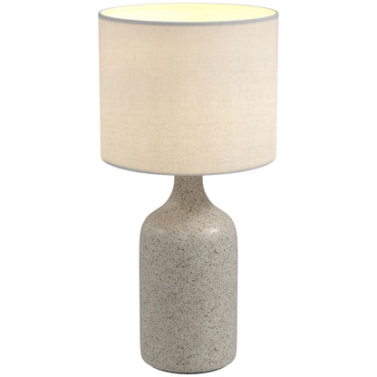 Nancy's Palena Tafellamp - Bureaulamp - Keramisch Voet + Linnen Kap - Zandbruin / Wit