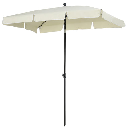 Nancy's Mandeville Parasol - Sun protection - Garden parasol - Balcony parasol - Cream white - Foldable - ± 200 x 130 cm