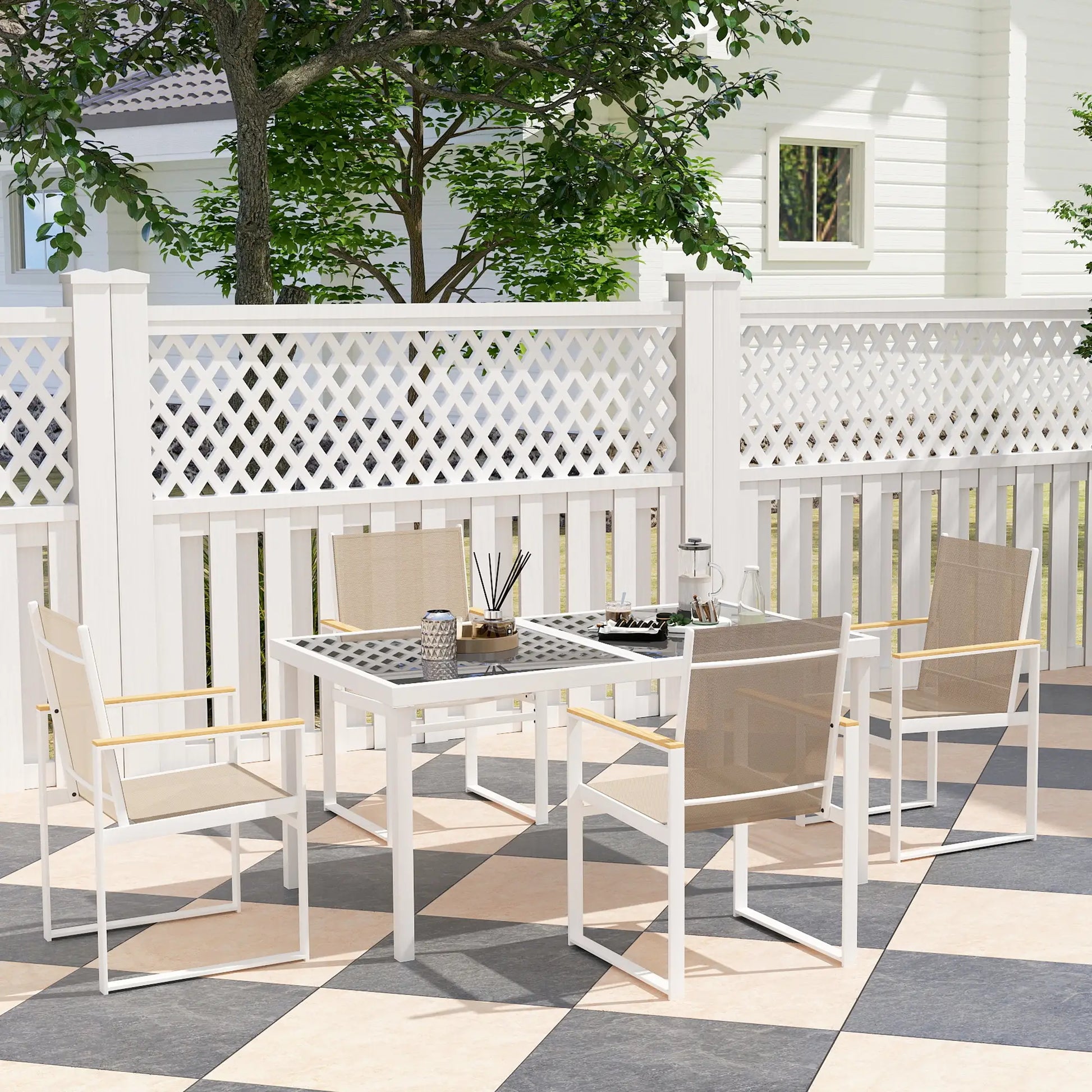 Nancy's Chavães Tuinset - Diningset voor Buiten - Tuinstoelen - Tuintafel