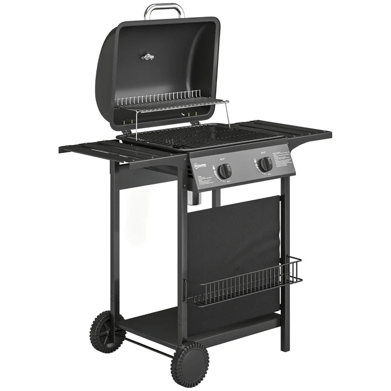 Nancy's Sedrina Gasbarbecue - BBQ - Barbecue op wielen - Thermometer - Tweezone-temperatuurregeling - Zwart