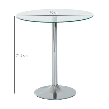 Nancy's Novalesa Eettafel Rond - Eetkamertafel - Glas - ± Ø 70 x 75 cm