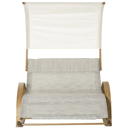Nancy's Steamboat Schommelstoel - Relaxstoel - Dak Lariks - Larikshout - Grijs/Wit - 190 x 135 x 185 cm