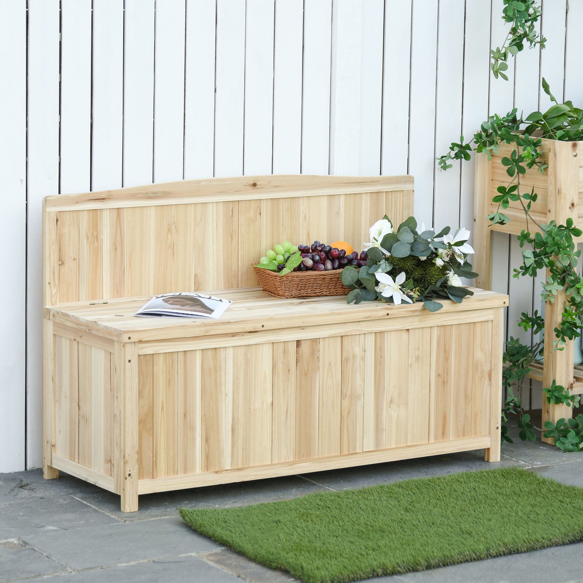 Nancy's Orchard Tuinbank - Kistbank - Opbergruimte - 2-Zitsbank - Naturel - 115 x 45 x 75 cm