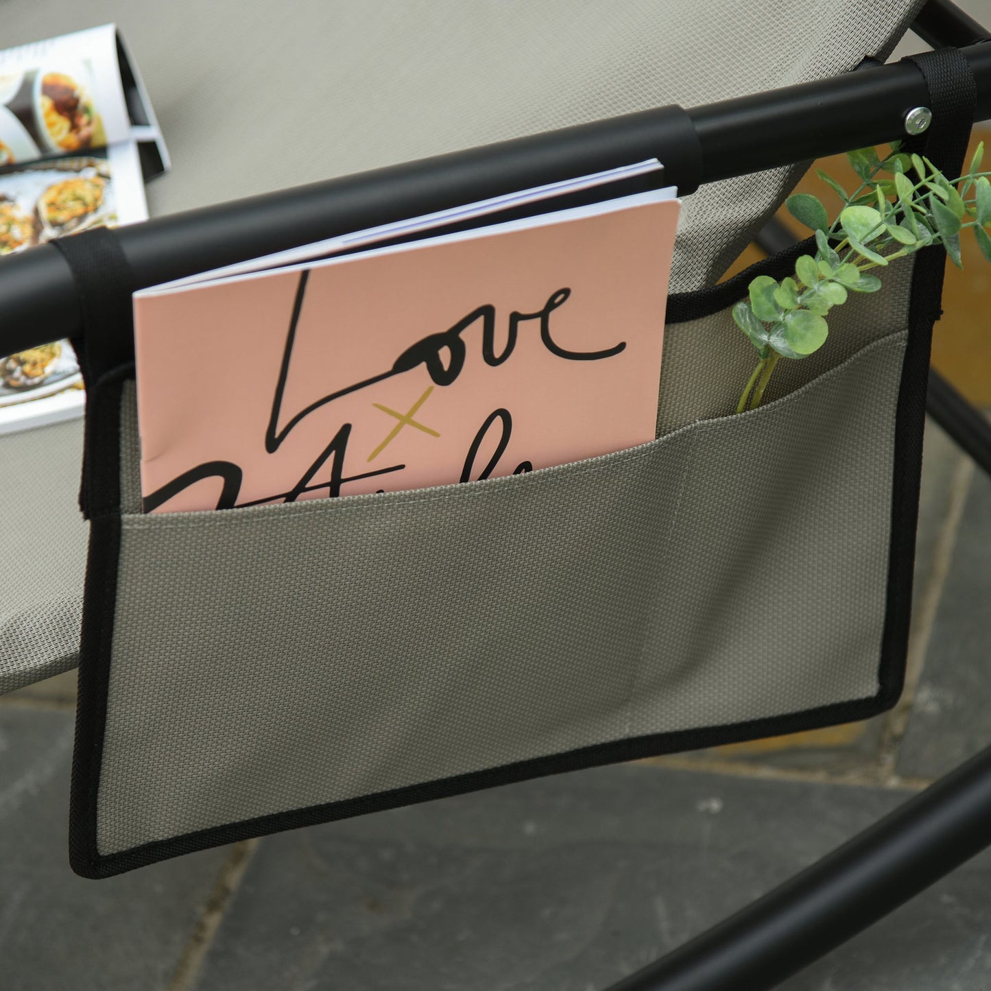 Nancy's Fort Walton Beach Schommelstoel - Tuinstoel - Metaal - Zwart/Lichtgrijs - 150 x 60 x 90 cm