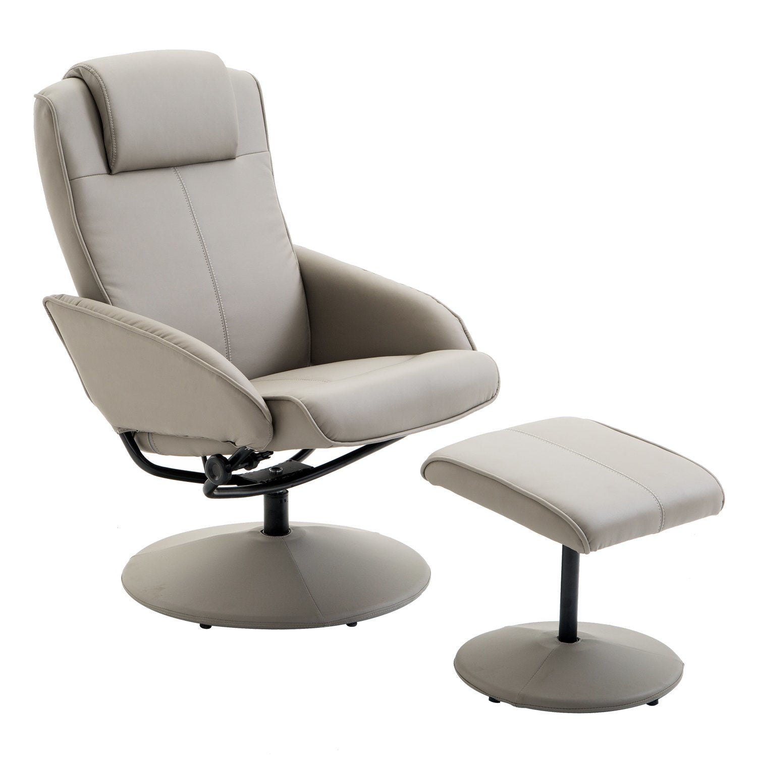 Nancy's Newport Relaxfauteuil - Ergonomisch - Voetensteun - Grijs - Kunstleer - 78 x 71 x 101 cm
