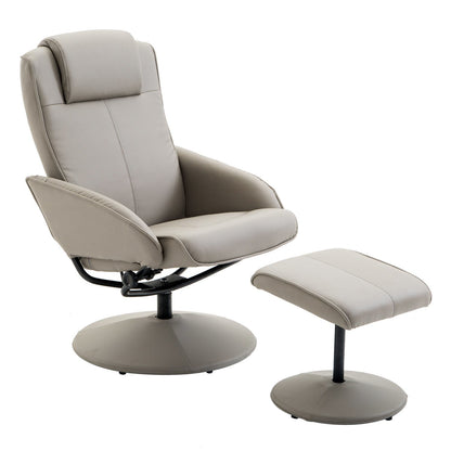 Nancy's Newport Relaxfauteuil - Ergonomisch - Voetensteun - Grijs - Kunstleer - 78 x 71 x 101 cm