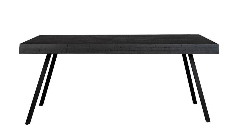 Nancy's Blandon Tafel - Modern - Zwart - Teak, Staal - 100 cm x 220 cm x 76 cm