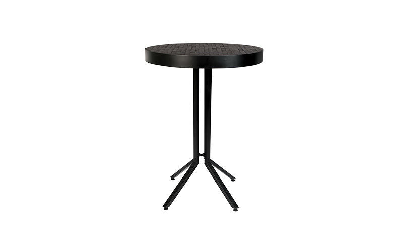 Nancy's South Miami Bar Table - Industrial - Black - Teak, Steel, Plywood - 75 cm x 75 cm x 110 cm