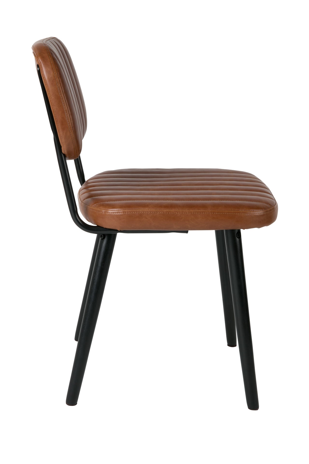 Nancy's Citrus Springs Chair - Vintage - Brown, Black - Pu Leather, Plywood, Steel - 46 cm x 22 cm x 46 cm