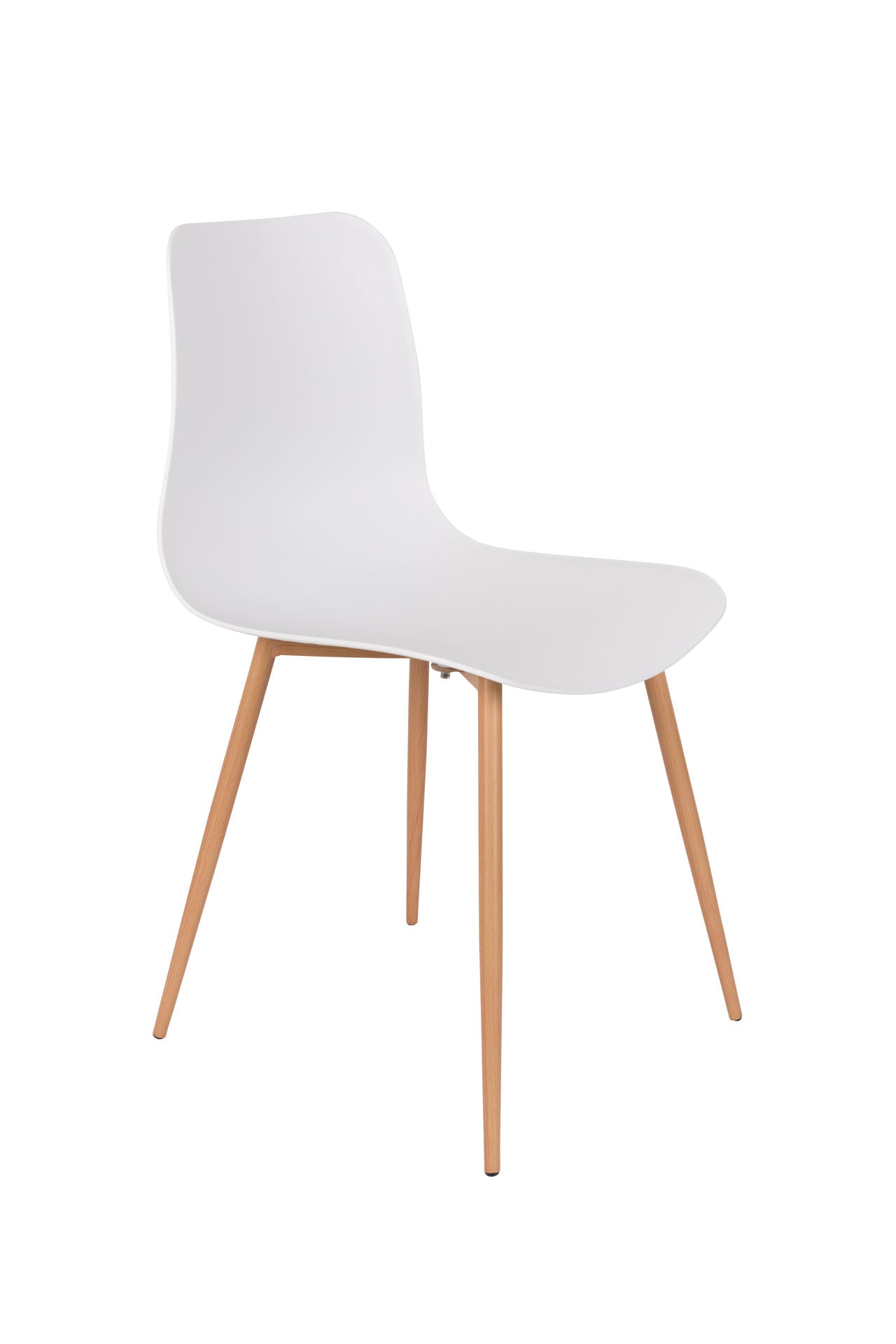 Nancy's Frankfort Square Chair - Scandinavisch - Wit, Bruin - Polypryleen, IJzer, Hout - 49 cm x 44,5 cm x 80 cm