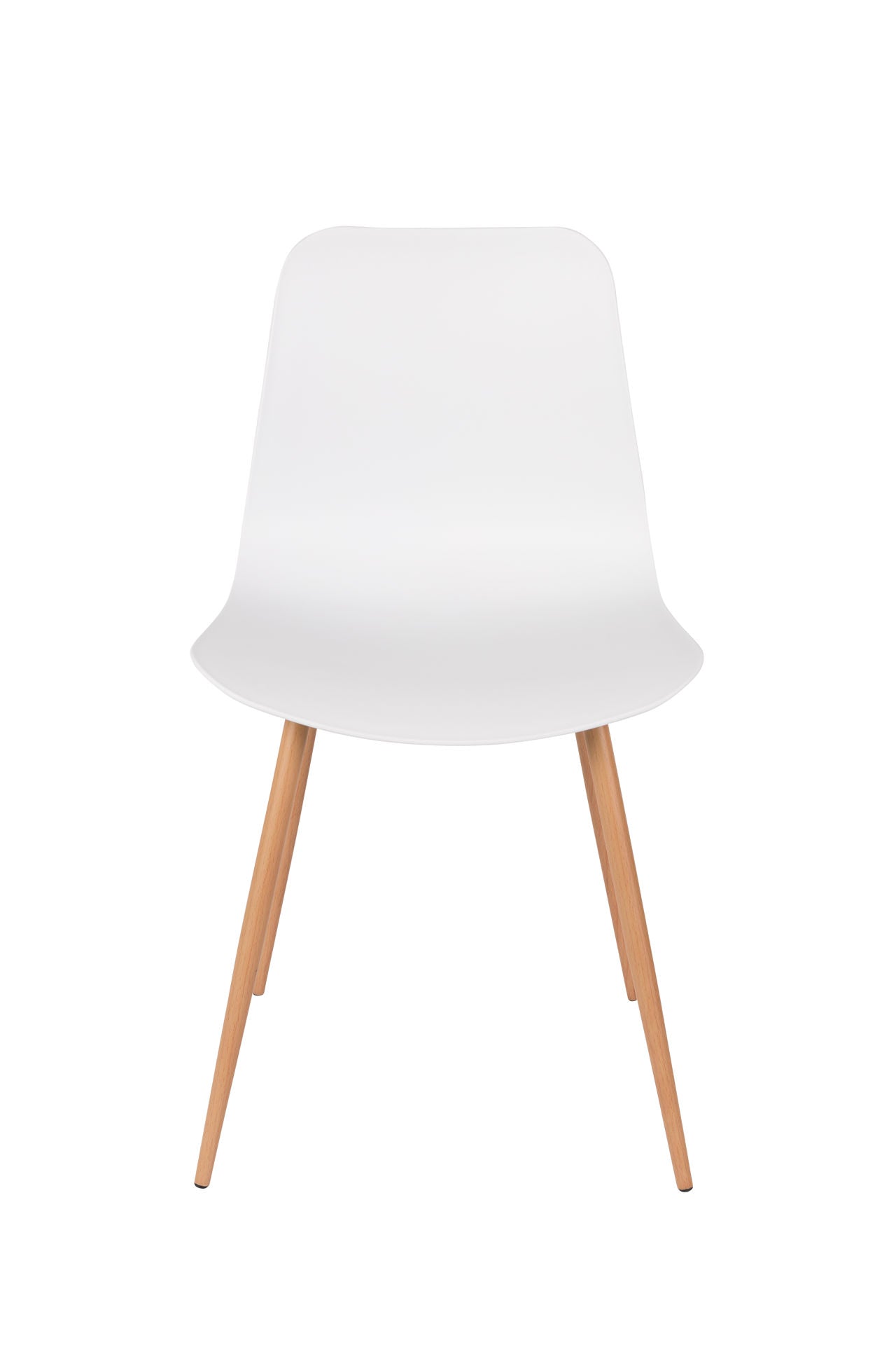 Nancy's Frankfort Square Chair - Scandinavisch - Wit, Bruin - Polypryleen, IJzer, Hout - 49 cm x 44,5 cm x 80 cm