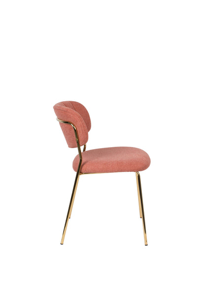 Nancy's Brigantine Chair - Rétro - Or, Rose - Polyester, Acier, Contreplaqué - 56 cm x 49 cm x 78 cm