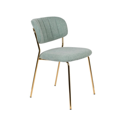 Nancy's Swissvale Stoel - Retro - Goud, Lichtgroen - Polyester, Staal, Multiplex - 56 cm x 49 cm x 78 cm