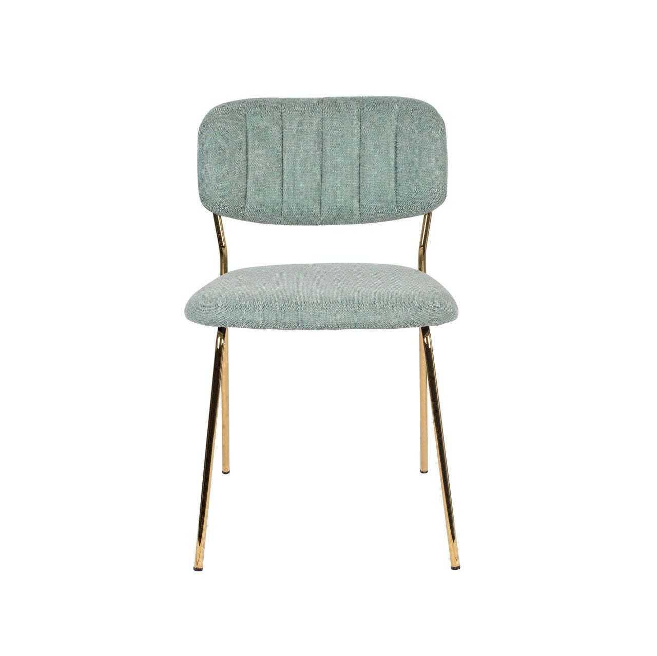Nancy's Swissvale Stoel - Retro - Goud, Lichtgroen - Polyester, Staal, Multiplex - 56 cm x 49 cm x 78 cm