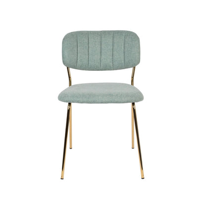 Nancy's Swissvale Stoel - Retro - Goud, Lichtgroen - Polyester, Staal, Multiplex - 56 cm x 49 cm x 78 cm